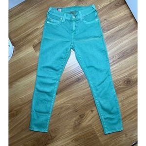 True Religion Brooklyn Jeans in Emerald sz 27/4- Practically New!